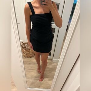 Abercrombie & Fitch Linen-Blend Ruched Squareneck Mini Dress size S